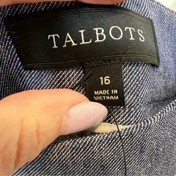 NWT Talbots Blue A-Line Skirt Contrast Piping Size 16 - Picture 6 of 10
